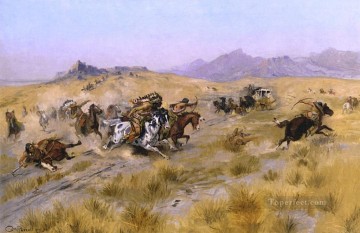 el ataque 1897 Charles Marion Russell Pinturas al óleo